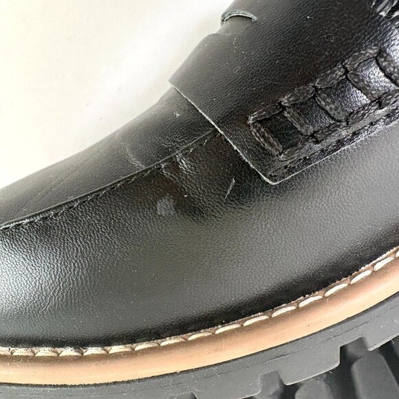 Dolce Vita DV Catalina Penny Loafer Size 9 Black Chunky Heel Slip On Shoes - Picture 7 of 10